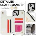 For iPhone 13 / 14 Double Bckle Card Slot Full Coverage Phone Case with Cross-body Strap(White) - 3