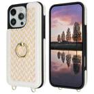 For iPhone 16 Pro Double Bckle Card Slot Full Coverage Phone Case with Cross-body Strap(White) - 2