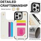 For iPhone 16 Pro Double Bckle Card Slot Full Coverage Phone Case with Cross-body Strap(White) - 3