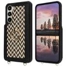 For Samsung Galaxy S23 5G Double Bckle Card Slot Full Coverage Phone Case with Cross-body Strap(Black) - 2