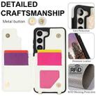 For Samsung Galaxy S23 5G Double Bckle Card Slot Full Coverage Phone Case with Cross-body Strap(White) - 3