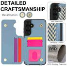 For Samsung Galaxy S23 FE 5G Double Bckle Card Slot Full Coverage Phone Case with Cross-body Strap(Blue) - 3