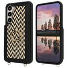 For Samsung Galaxy S23+ 5G Double Bckle Card Slot Full Coverage Phone Case with Cross-body Strap(Black) - 2