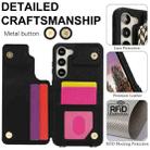 For Samsung Galaxy S23+ 5G Double Bckle Card Slot Full Coverage Phone Case with Cross-body Strap(Black) - 3