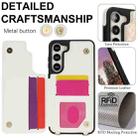 For Samsung Galaxy S23+ 5G Double Bckle Card Slot Full Coverage Phone Case with Cross-body Strap(White) - 3