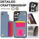 For Samsung Galaxy S23+ 5G Double Bckle Card Slot Full Coverage Phone Case with Cross-body Strap(Blue) - 3