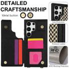 For Samsung Galaxy S23 Ultra 5G Double Bckle Card Slot Full Coverage Phone Case with Cross-body Strap(Black) - 3