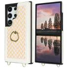 For Samsung Galaxy S23 Ultra 5G Double Bckle Card Slot Full Coverage Phone Case with Cross-body Strap(White) - 2