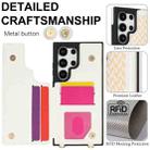 For Samsung Galaxy S23 Ultra 5G Double Bckle Card Slot Full Coverage Phone Case with Cross-body Strap(White) - 3