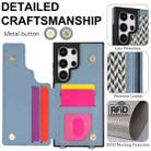 For Samsung Galaxy S23 Ultra 5G Double Bckle Card Slot Full Coverage Phone Case with Cross-body Strap(Blue) - 3