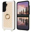 For Samsung Galaxy S24 5G Double Bckle Card Slot Full Coverage Phone Case with Cross-body Strap(White) - 2