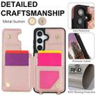 For Samsung Galaxy S24 5G Double Bckle Card Slot Full Coverage Phone Case with Cross-body Strap(Rose Gold) - 3