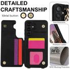 For Samsung Galaxy S24+ 5G Double Bckle Card Slot Full Coverage Phone Case with Cross-body Strap(Black) - 3