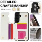 For Samsung Galaxy S24+ 5G Double Bckle Card Slot Full Coverage Phone Case with Cross-body Strap(White) - 3