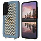 For Samsung Galaxy S24+ 5G Double Bckle Card Slot Full Coverage Phone Case with Cross-body Strap(Blue) - 2