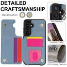 For Samsung Galaxy S24+ 5G Double Bckle Card Slot Full Coverage Phone Case with Cross-body Strap(Blue) - 3