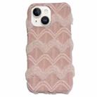 For iPhone 13 Lace Striped Plush TPU Phone Case(Pink) - 1