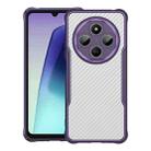 For Redmi 14C 4G Carbon Fiber Texture MagSafe Translucent Phone Case(Purple) - 1