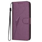 For OnePlus 9 Pro Triangle Pattern Buckle Clasp Leather Phone Case(Dark Purple) - 2