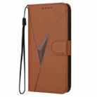 For OnePlus 9 Pro Triangle Pattern Buckle Clasp Leather Phone Case(Brown) - 2