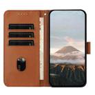 For OnePlus 9 Pro Triangle Pattern Buckle Clasp Leather Phone Case(Brown) - 3
