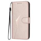 For OnePlus 9R Triangle Pattern Buckle Clasp Leather Phone Case(Rose Gold) - 2