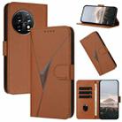 For OnePlus 11 Triangle Pattern Buckle Clasp Leather Phone Case(Brown) - 1