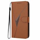 For OnePlus 11 Triangle Pattern Buckle Clasp Leather Phone Case(Brown) - 2