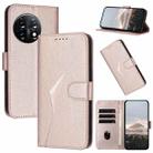 For OnePlus 11 Triangle Pattern Buckle Clasp Leather Phone Case(Rose Gold) - 1