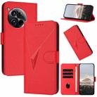 For OnePlus 12 Triangle Pattern Buckle Clasp Leather Phone Case(Red) - 1