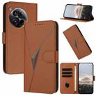 For OnePlus 12 Triangle Pattern Buckle Clasp Leather Phone Case(Brown) - 1