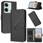 For OnePlus Nord 3 Triangle Pattern Buckle Clasp Leather Phone Case(Black) - 1