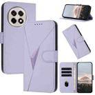 For OnePlus Ace 5 / 13R Global Triangle Pattern Buckle Clasp Leather Phone Case(Light Purple) - 1