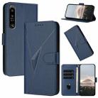 For Sony Xperia 1 IV Triangle Pattern Buckle Clasp Leather Phone Case(Royal Blue) - 1