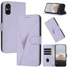 For Sony Xperia 5 VI Triangle Pattern Buckle Clasp Leather Phone Case(Light Purple) - 1