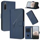 For Sony Xperia 10 IV Triangle Pattern Buckle Clasp Leather Phone Case(Royal Blue) - 1