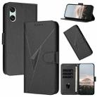 For Sony Xperia 10 VI Triangle Pattern Buckle Clasp Leather Phone Case(Black) - 1