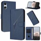 For Sony Xperia 10 VI Triangle Pattern Buckle Clasp Leather Phone Case(Royal Blue) - 1