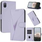 For Sony Xperia Ace III Triangle Pattern Buckle Clasp Leather Phone Case(Light Purple) - 1