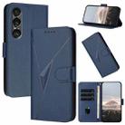 For Sony Xperia 1 VII Triangle Pattern Buckle Clasp Leather Phone Case(Royal Blue) - 1
