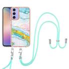 For Samsung Galaxy A16 5G Electroplating Marble Dual-side IMD Phone Case with Lanyard(Green 004) - 2