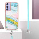 For Samsung Galaxy A16 5G Electroplating Marble Dual-side IMD Phone Case with Lanyard(Green 004) - 3
