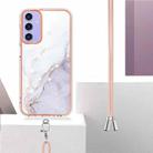 For Samsung Galaxy A16 5G Electroplating Marble Dual-side IMD Phone Case with Lanyard(White 006) - 3