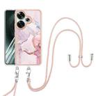 For Xiaomi Poco F6 5G Electroplating Marble Dual-side IMD Phone Case with Lanyard(Rose Gold 005) - 2