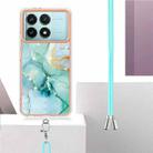 For Xiaomi Poco F6 Pro 5G Electroplating Marble Dual-side IMD Phone Case with Lanyard(Green 003) - 3