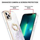 For iPhone 16 Pro Max Electroplating Marble IMD TPU Phone Case with Ring Holder(White 006) - 3