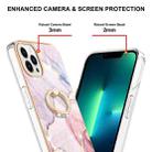 For iPhone 16 Pro Max Electroplating Marble IMD TPU Phone Case with Ring Holder(Rose Gold 005) - 3