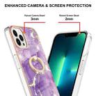 For iPhone 16 Pro Max Electroplating Marble IMD TPU Phone Case with Ring Holder(Purple 002) - 3