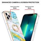 For iPhone 16 Pro Electroplating Marble IMD TPU Phone Case with Ring Holder(Green 004) - 3