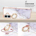 For iPhone 16 Plus Electroplating Marble IMD TPU Phone Case with Ring Holder(White 006) - 3